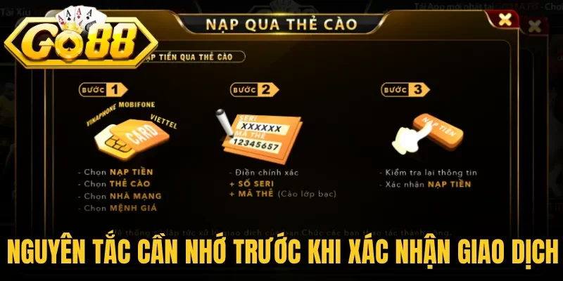 Nguyên tắc cần nhớ trước khi xác nhận giao dịch