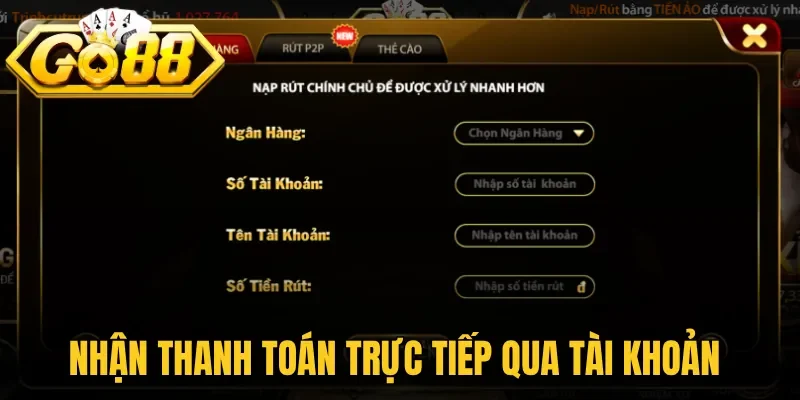 Nhận thanh toán trực tiếp qua tài khoản