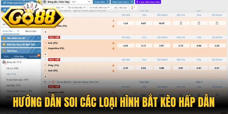 Hướng dẫn soi các loại hình bắt kèo hấp dẫn