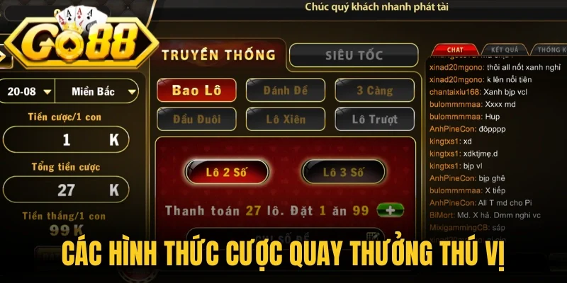 Các hình thức cược quay thưởng thú vị
