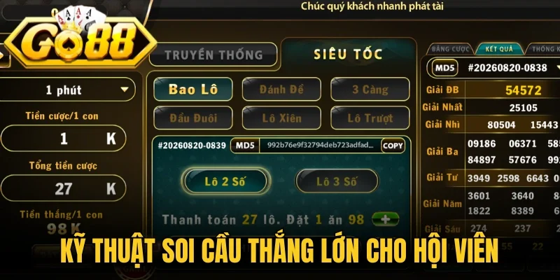 Kỹ thuật soi cầu thắng lớn cho hội viên