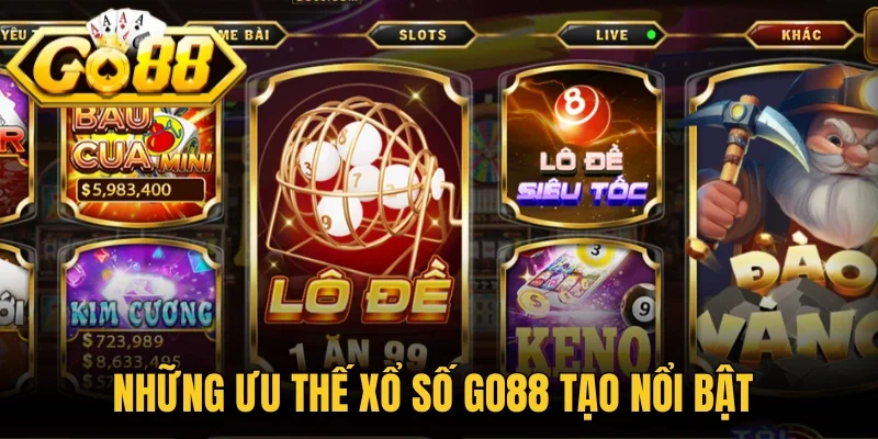 Những ưu thế Xổ số Go88 tạo nổi bật 